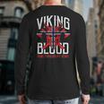 Viking Blood Skull Norwegian Flag Pride Norway Premium Back Print Long Sleeve T-shirt