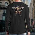 Viking Warrior Bodybuilding Gym Weightlifting Powerlifting Back Print Long Sleeve T-shirt