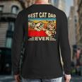Vintage Best Cat Dad Ever And Retro For Dad Men Father's Day Back Print Long Sleeve T-shirt