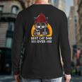 Vintage Best Cat Father Dad Ever Cat Daddy Father's Day Back Print Long Sleeve T-shirt