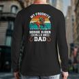 Vintage My Favorite Horse Rider Calls Me Dad Father's Day Back Print Long Sleeve T-shirt