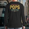 Vintage New Grandpa Promoted To Pops Est2021 New Baby Back Print Long Sleeve T-shirt