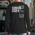Vintage Senior 2024 Class Grad Proud Dad Class Of 2024 Back Print Long Sleeve T-shirt