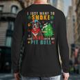 Vintage Smoke And Hang With My Pit Bull Smoker Weed Back Print Long Sleeve T-shirt
