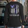 Vintage Us Air Force Veteran With American Flag Back Print Long Sleeve T-shirt