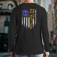 Vintage Usa American Flag Proud To Be Us Navy Papa Military Back Print Long Sleeve T-shirt