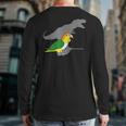 White Bellied Caique T-Rex Birb Memes Dinosaur Parrot Back Print Long Sleeve T-shirt