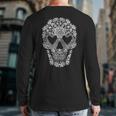 White Lacy Skull With Heart Eyes Back Print Long Sleeve T-shirt