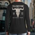 Yellowstone National Park Bison Skull Buffalo Vintage Back Print Long Sleeve T-shirt