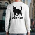 Cat Dad Mens Cat Tee Back Print Long Sleeve T-shirt