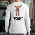Chihuahua Dad Mexican Blanket Dog Silhouette Back Print Long Sleeve T-shirt