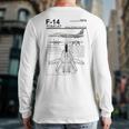 F-14 Tomcat Navy Fighter Jet Diagram Graphic Back Print Long Sleeve T-shirt