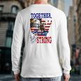 Happy 4Th Of July Home Of The Brave Together We Are Strong American Flag And Map Bald Eagle Patriotic Kneeling Veteran Back Print Long Sleeve T-shirt