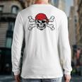 Jolly Roger Pirate Skull And Crossbones Flag Back Print Long Sleeve T-shirt