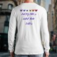 Lucky Dogs Have Two Dads Lgbt Dog Dads Pawprints Hearts Back Print Long Sleeve T-shirt
