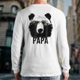 Papa Bear Grizzly Bear With Glasses Dad Daddy Bears Back Print Long Sleeve T-shirt