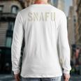 Snafu Military Slang Stencil Look Letters Back Print Long Sleeve T-shirt