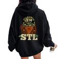 314 Stl St Louis Black Woman Locs Camo Women Oversized Hoodie Back Print Black
