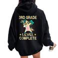 3Rd Grade Level Complete Gamer 2024 Graduation Unicorn Dab Women Oversized Hoodie Back Print Black