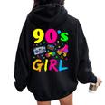 90'S Girl Birthday Party Costume Retro Vintage Women Women Oversized Hoodie Back Print Black