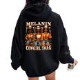 African Melanin Cowgirl Swag Black History Melanin Queen Women Oversized Hoodie Back Print Black