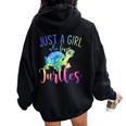 Animal Lover Girls Just A Girl Who Loves Turtles Women Oversized Hoodie Back Print Black