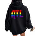 Atl Atlanta Gay Pride Rainbow Flag Women Oversized Hoodie Back Print Black