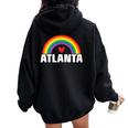 Atlanta Gay Pride Month Festival 2019 Rainbow Heart Women Oversized Hoodie Back Print Black