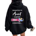 Aunt Again 2023 Loading New Auntie To Be Promoted To Aunt Women Oversized Hoodie Back Print Black