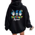 Autism Support Squad Gnomes Awareness Matching Kid Women Oversized Hoodie Back Print Black