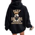 Awesome Since May 1981 Retro 43Rd Birthday Women Oversized Hoodie Back Print Black