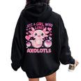 Axolotl Just A Girl Who Loves Axolotls Women Oversized Hoodie Back Print Black