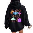 Ballerina Black African American Dancing Ballet Dance Women Oversized Hoodie Back Print Black