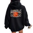 Basketball Mom Leopard Basketball Senior Mom 2023 Mother Day Women Oversized Hoodie Back Print Black