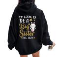Become Big Sister 2022 Rabbit Women Oversized Hoodie Back Print Black