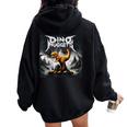 Black Aesthetic Dino Nuggets Death Metal Music Chicken Nugs Women Oversized Hoodie Back Print Black