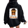 Black Multiple Sclerosis Awareness Messy Bun Ms Women Oversized Hoodie Back Print Black