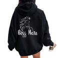 Boss Mare- Horse Lover T For Equestrians Women Oversized Hoodie Back Print Black