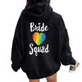 Bride Squad Lgbt Wedding Bachelorette Lesbian Pride Women Women Oversized Hoodie Back Print Black