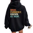 Bruh Formerly Known As Mom Mom Mother Vintage Women Oversized Hoodie Back Print Black
