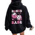 Bunco Babe Bunco Game Night Retro Groovy Gamble Women Oversized Hoodie Back Print Black