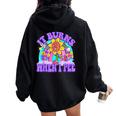 It Burns When I Pee Sarcastic Ironic Y2k Inappropriate Women Oversized Hoodie Back Print Black