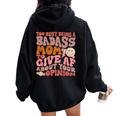 Too Busy Being A Badass Mom To Give Af About Your Opinion Women Oversized Hoodie Back Print Black