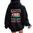 Camper Queen Classy Sassy Smart Assy Cute Camping Women Women Oversized Hoodie Back Print Black