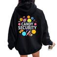 Candy Costumes Candy Sec-Urity Kid Women Oversized Hoodie Back Print Black