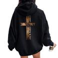 I Can't But I Know A Guy Jesus Cross Christian Believer Women Oversized Hoodie Back Print Black