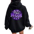 Cheer Mom In Her Purple Era Best Cheerleading Mother Women Oversized Hoodie Back Print Black