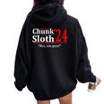 Chunk Sloth '24 Hey You Guys Apparel Women Oversized Hoodie Back Print Black