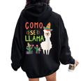 Como Se Llama Cinco De Mayo Mexican Women Oversized Hoodie Back Print Black