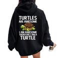 Cool Sea Turtle For Tortoise Turtle Lover Women Oversized Hoodie Back Print Black